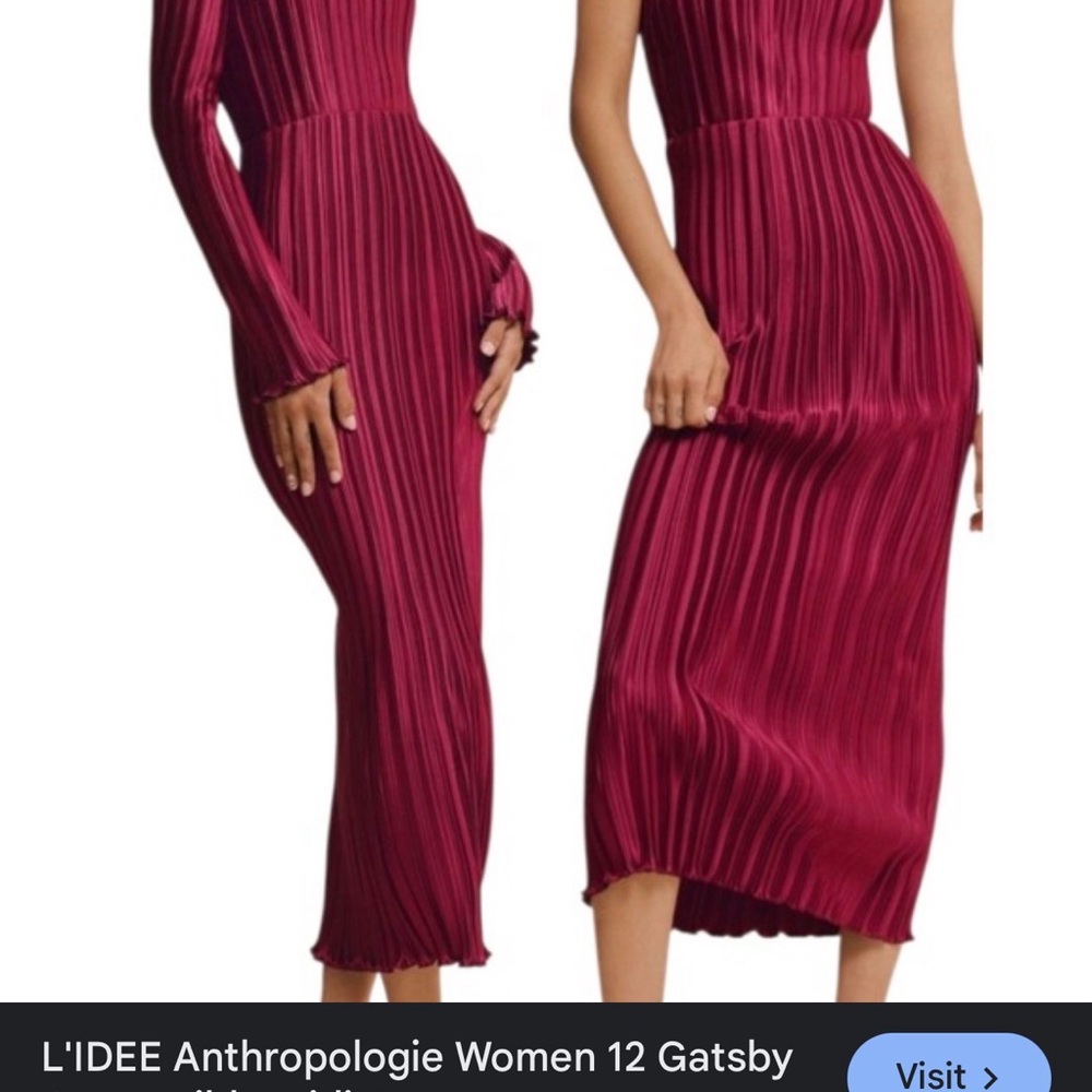 L’idee Chic Off-Shoulder Long Sleeve Dress in Deep Red - Picture 2 of 5